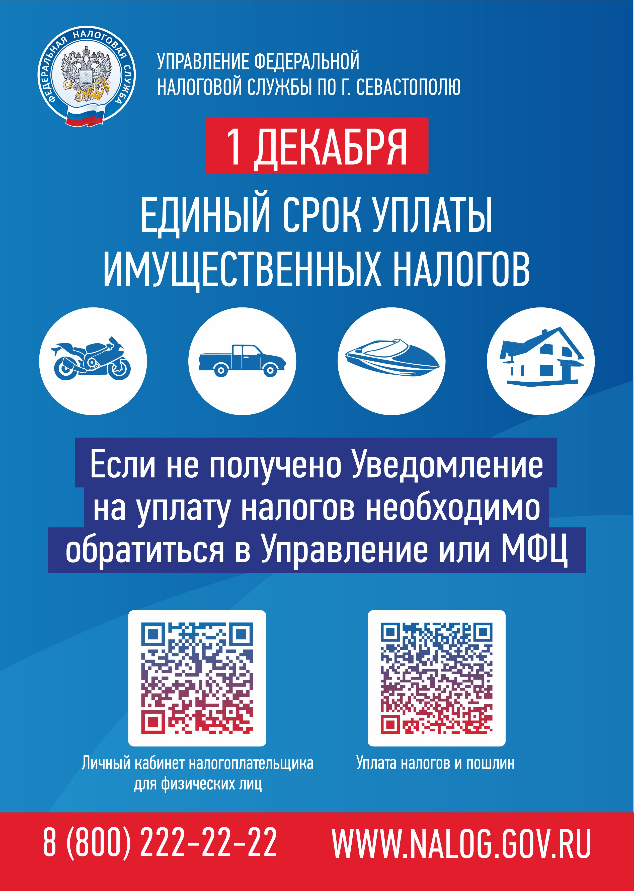 О едином сроке уплаты имущественного налога